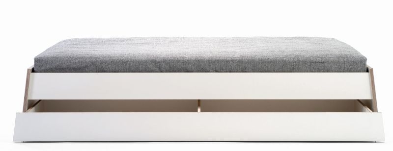 Stockholm bed birch multiplex without headboard 180 white Richard Lampert